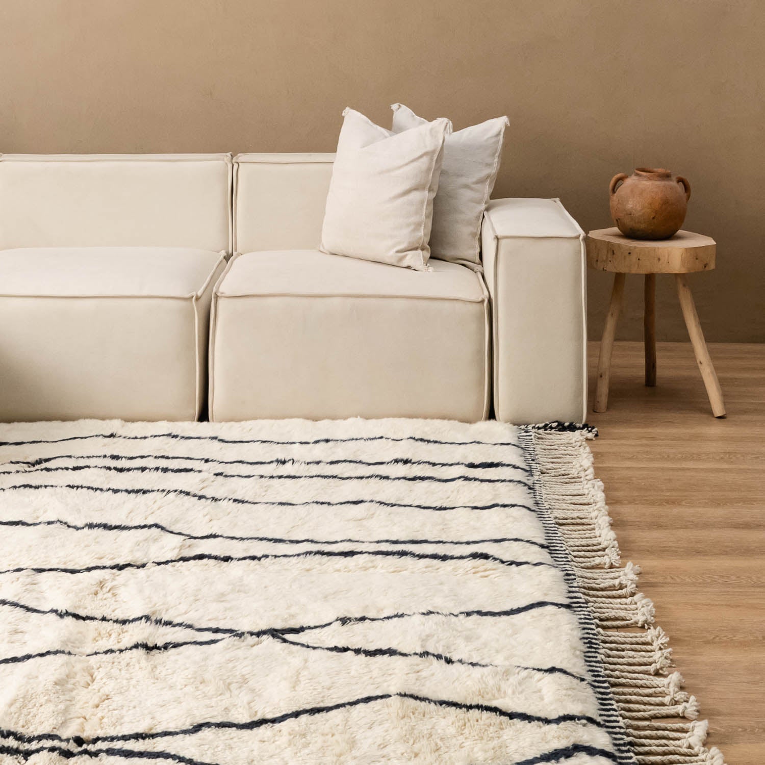 Paths - Luxury Shag Moroccan Rug - Benisouk