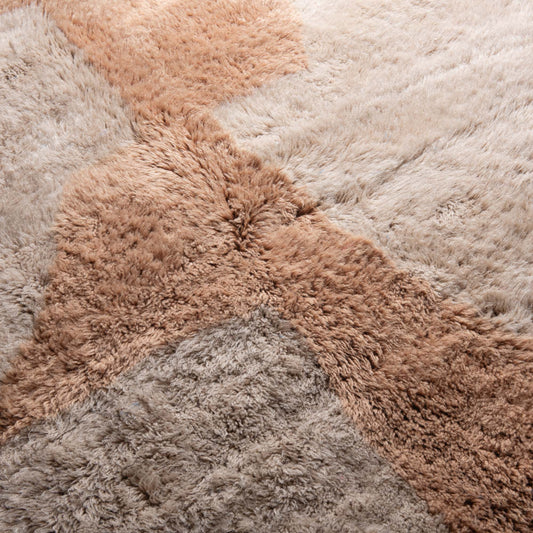 Peach Fossil - Luxury Shag Moroccan Rug - Benisouk