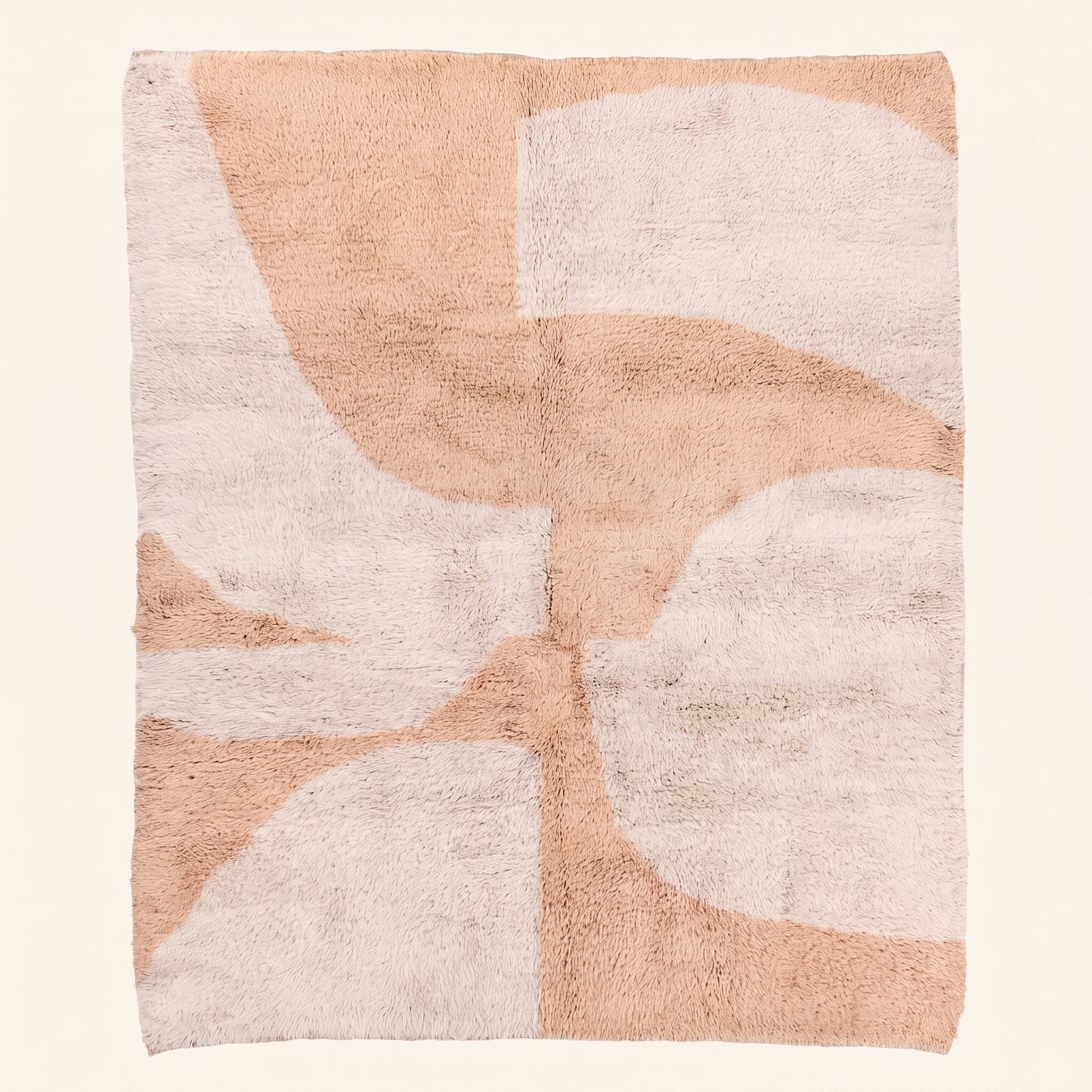 Peach Fossil - Luxury Shag Moroccan Rug