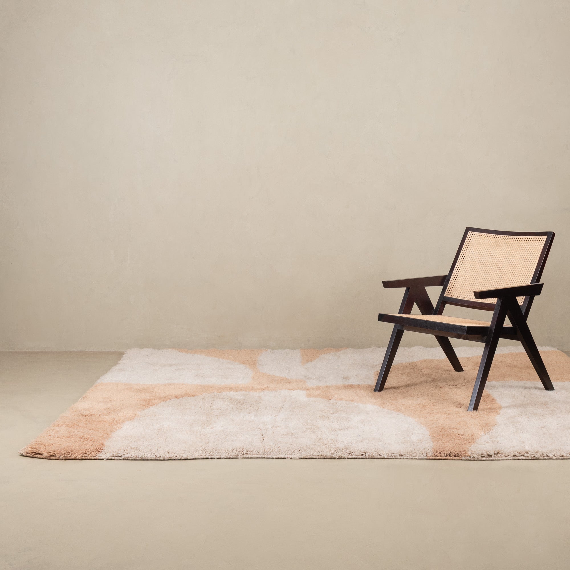 Peach Fossil - Luxury Shag Moroccan Rug - Benisouk