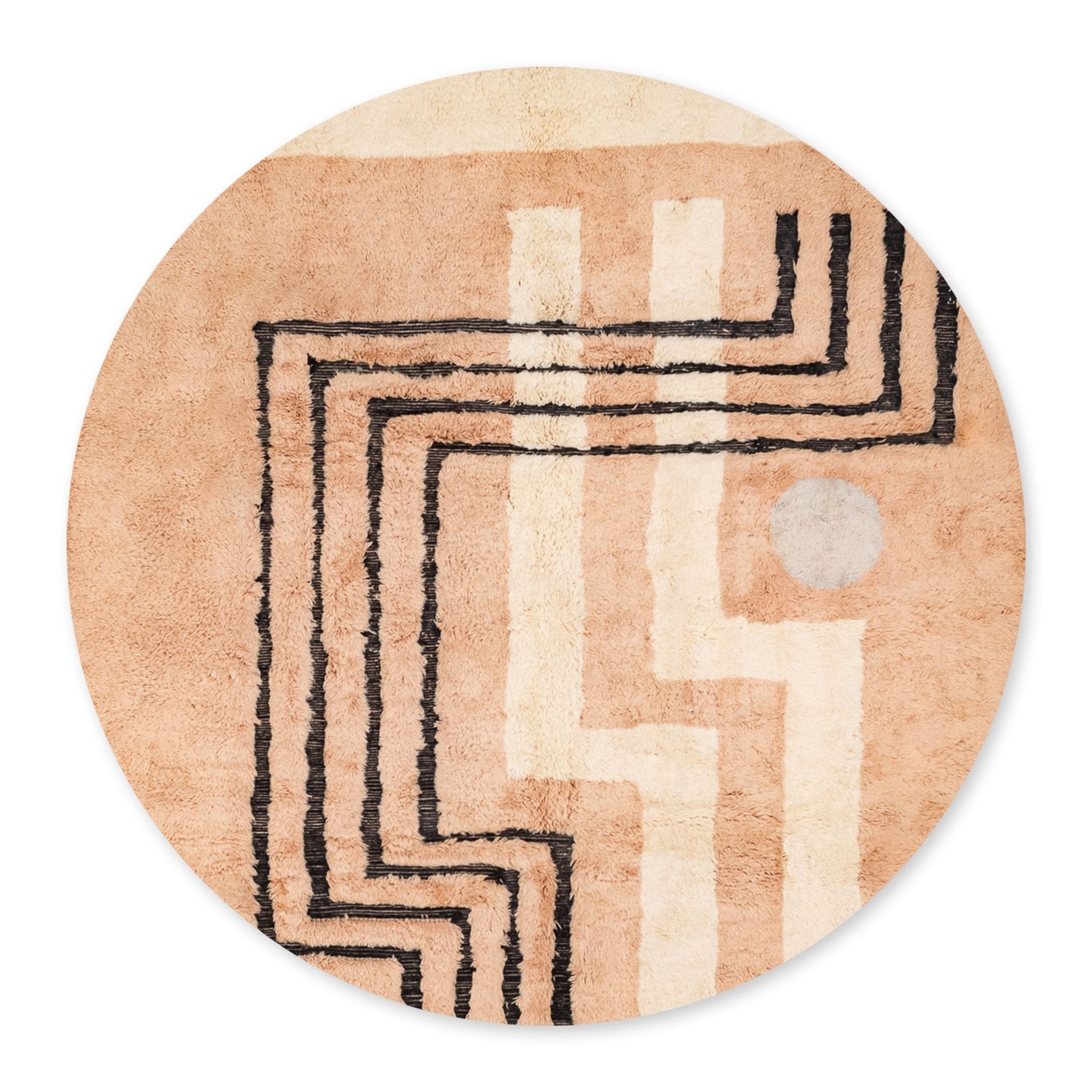 Petra Round - Luxury Shag Moroccan Rug - Benisouk