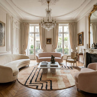 Petra Round - Luxury Shag Moroccan Rug - Benisouk