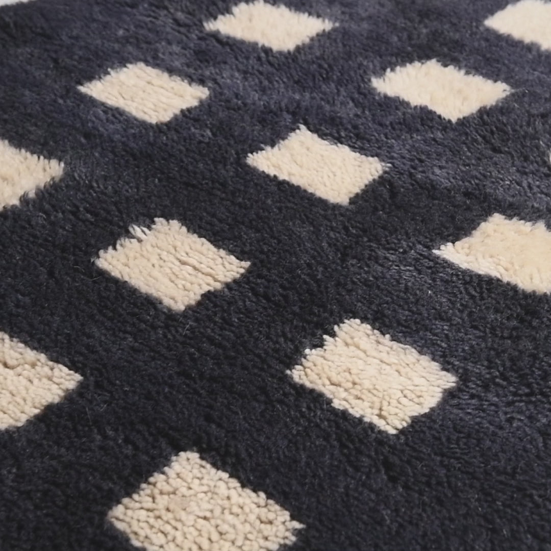 Azure Poetry - Luxury Shag Moroccan Runner Rug