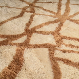 Golden Intersections - Luxury Shag Moroccan Rug