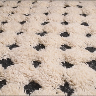 Nowara Black and White - Shag Moroccan rug