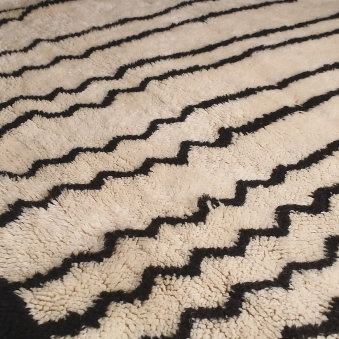 Ink Rivers - Luxury Shag Moroccan Rug