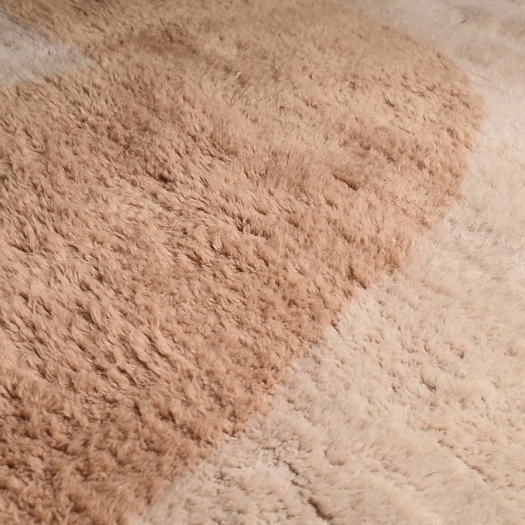 Peach Fossil - Luxury Shag Moroccan Rug