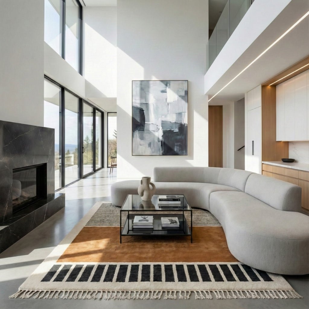 Rabab Hazel Brown - Shag Moroccan rug - Benisouk