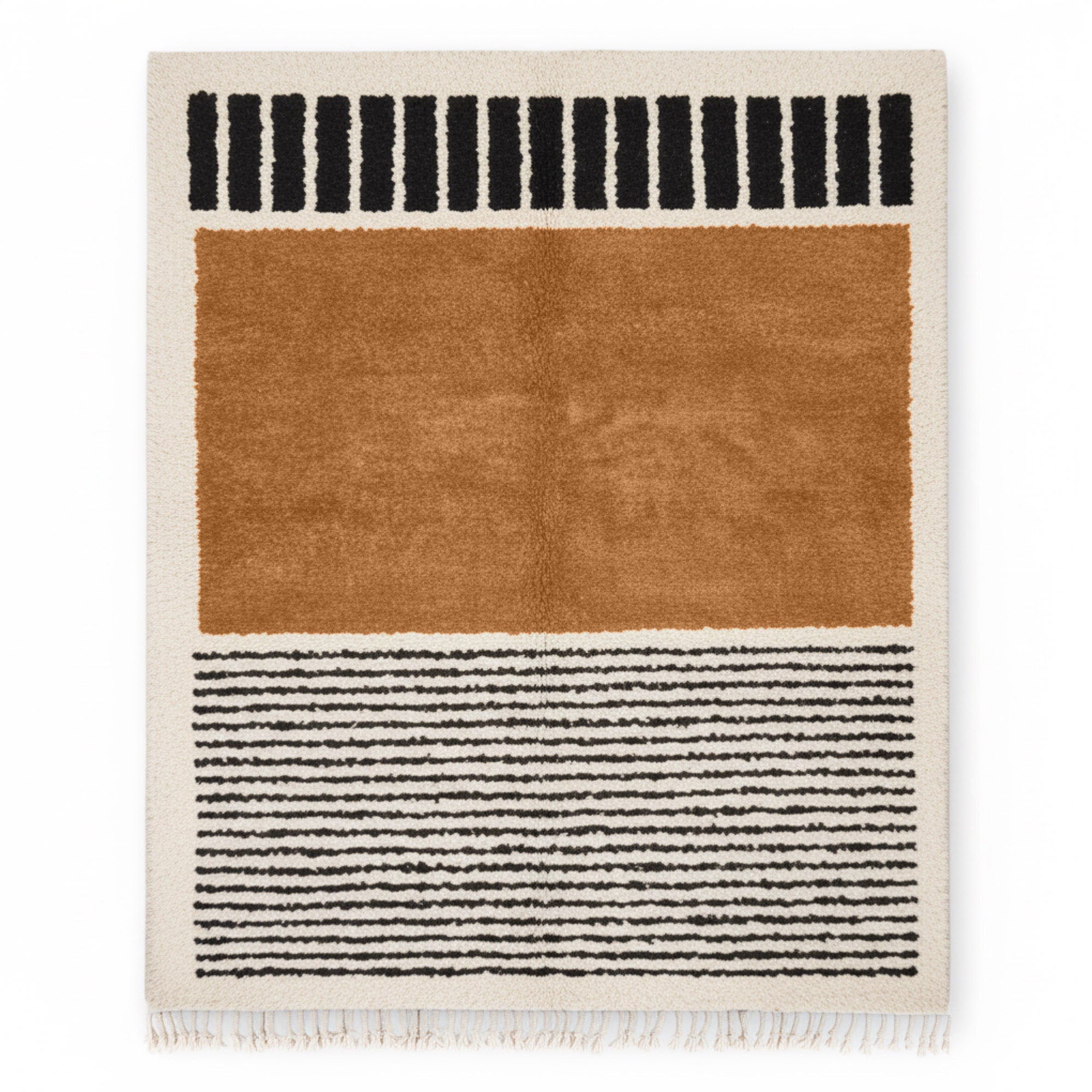 Rabab Hazel Brown - Shag Moroccan rug - Benisouk