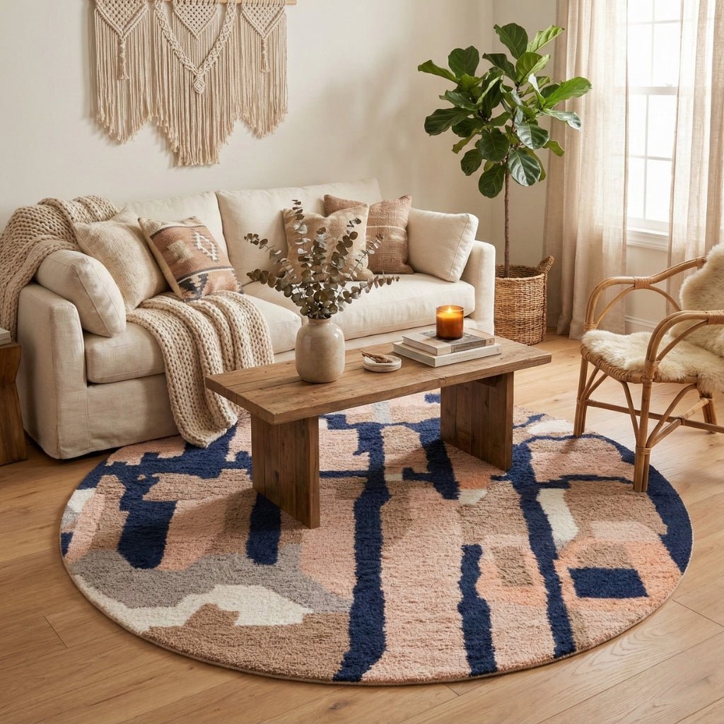 Ranim Round - Shag Moroccan rug - Benisouk