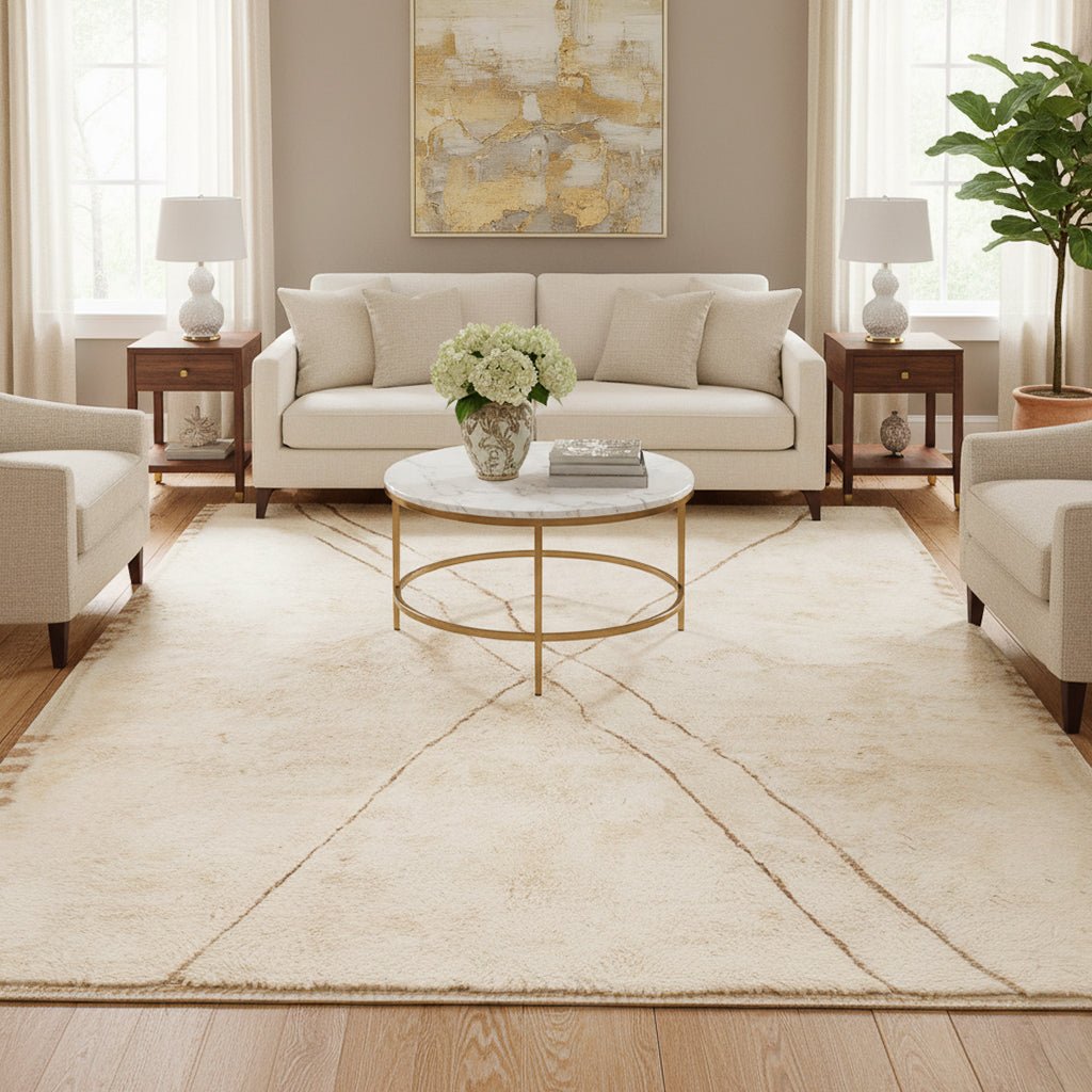 Rivers Intersection - Luxury Shag Moroccan Rug - Benisouk