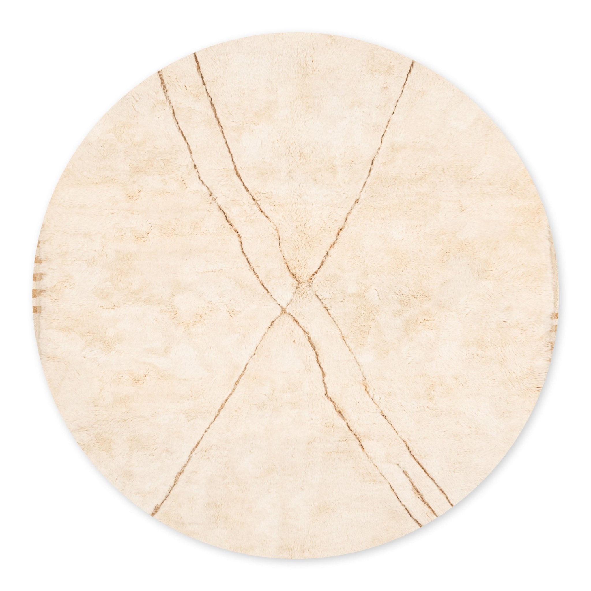 Rivers Intersection Round - Luxury Shag Moroccan Rug - Benisouk