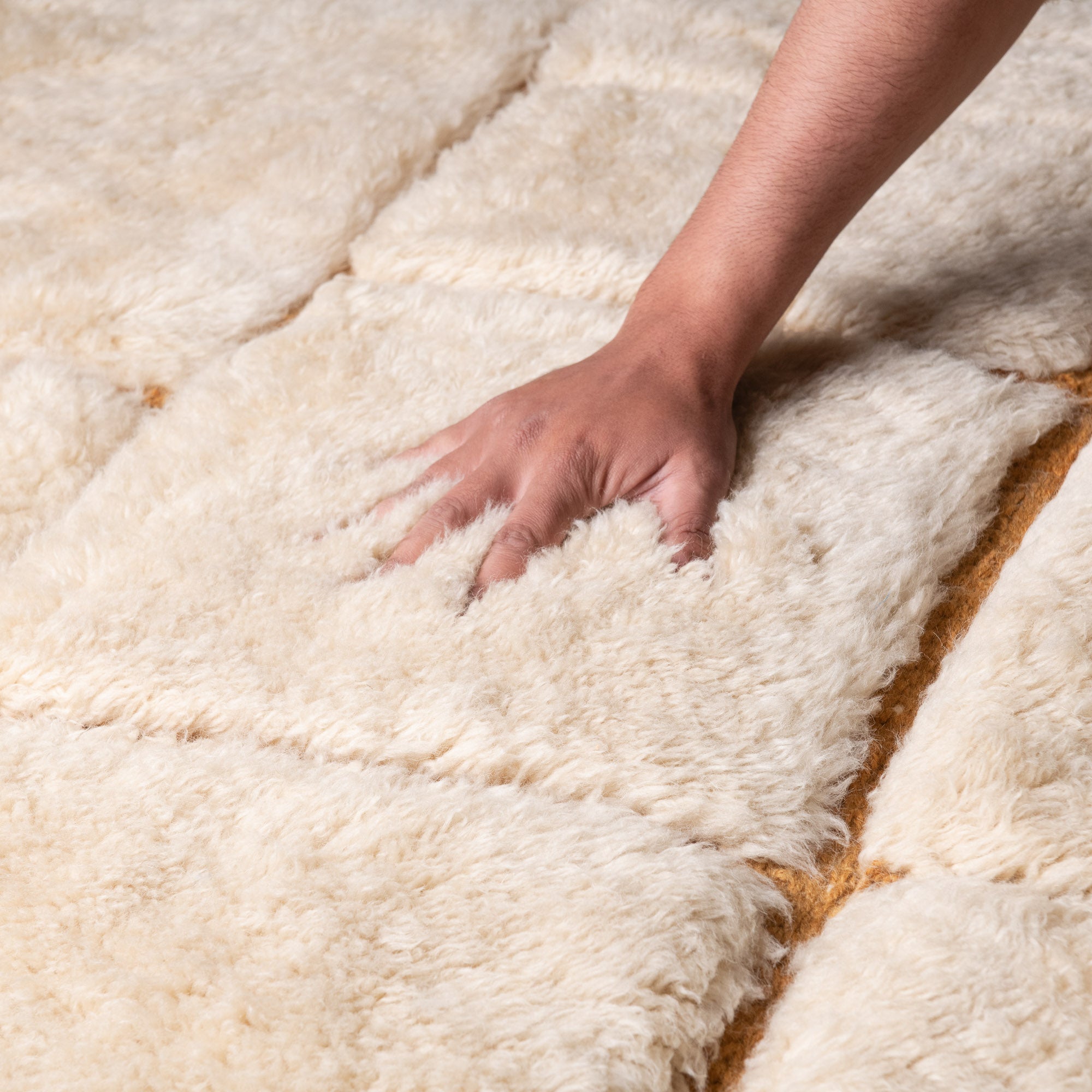 Sandstone Gride - Luxury Shag Moroccan Rug - Benisouk