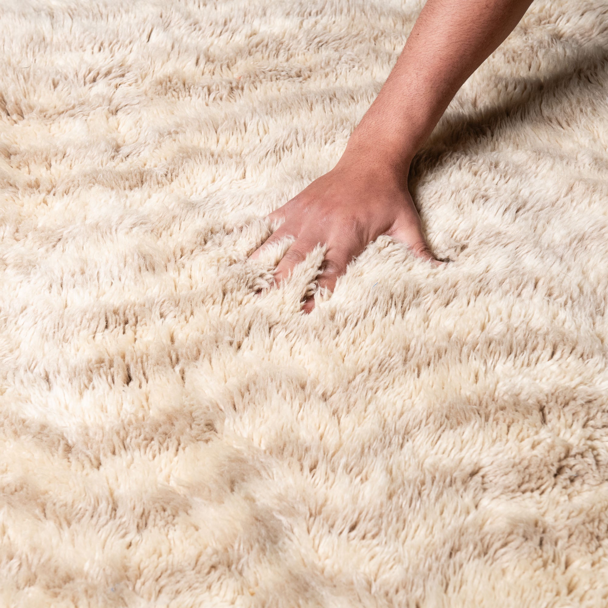 Sandy Blonde - Luxury Shag Moroccan Rug - Benisouk