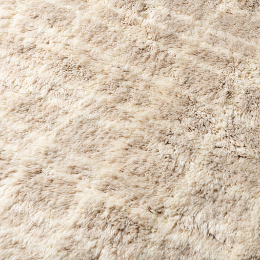 Sandy Gridlines - Luxury Shag Moroccan Rug - Benisouk