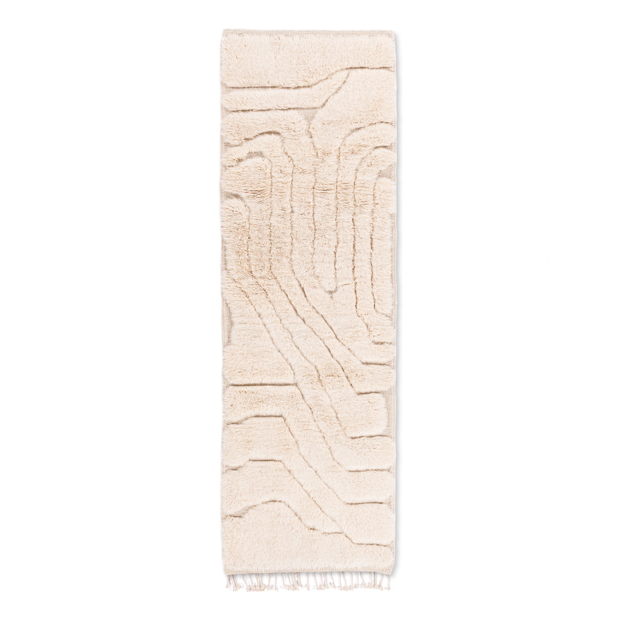 Serene Elevation - Luxury Shag Moroccan Runner Rug - Benisouk
