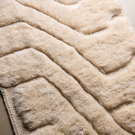 Serene Elevation - Luxury Shag Moroccan Runner Rug - Benisouk