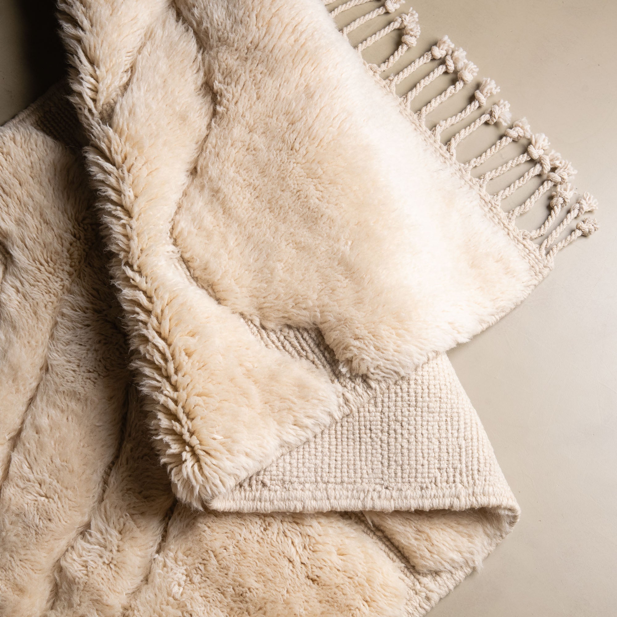 Serene Elevation - Luxury Shag Moroccan Runner Rug - Benisouk