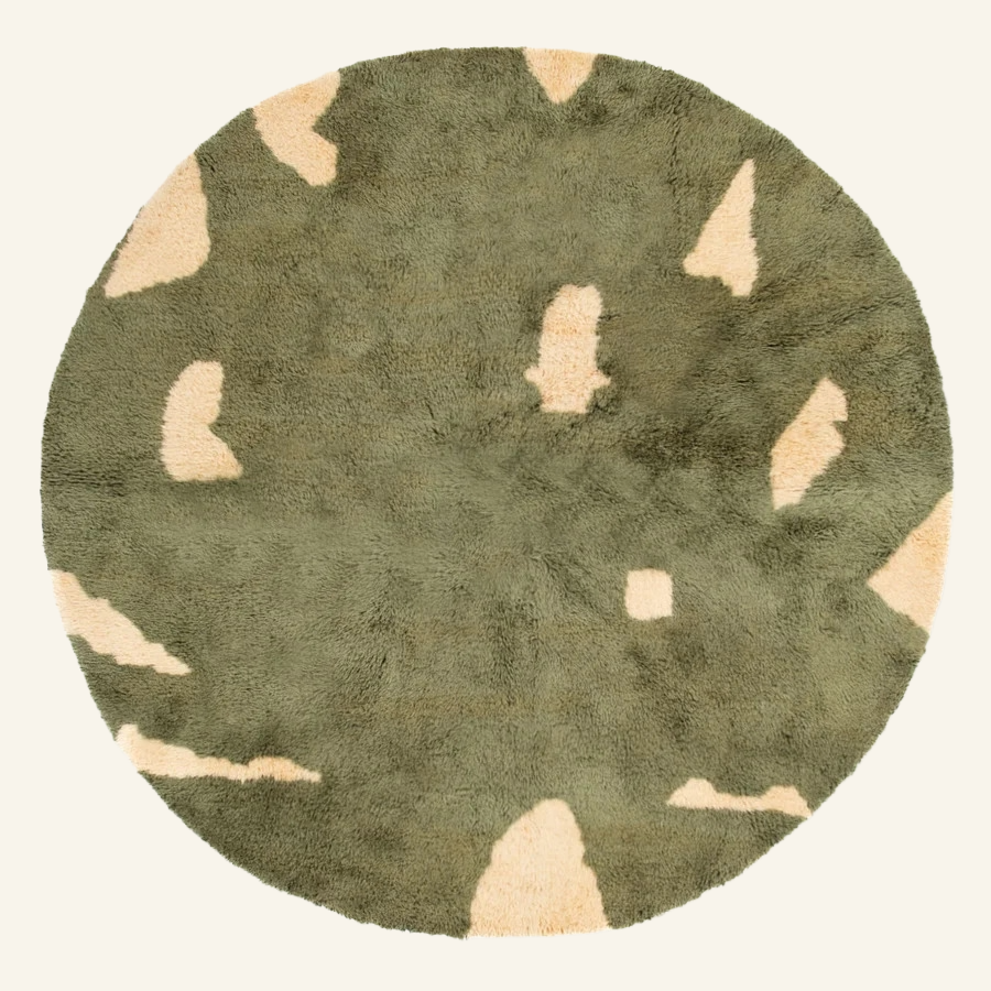 Soldier Round - Luxury Shag Moroccan Rug