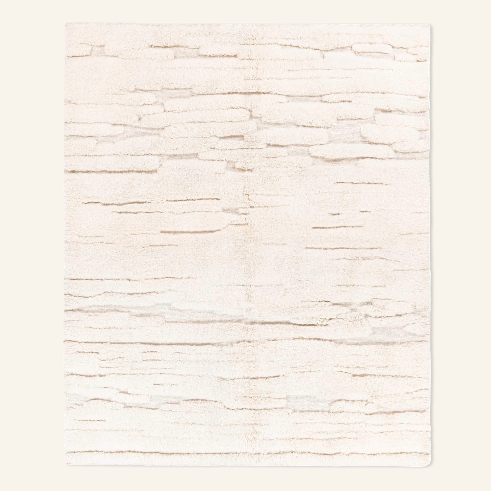 Ivory Glacier - Luxury Shag Moroccan Rug