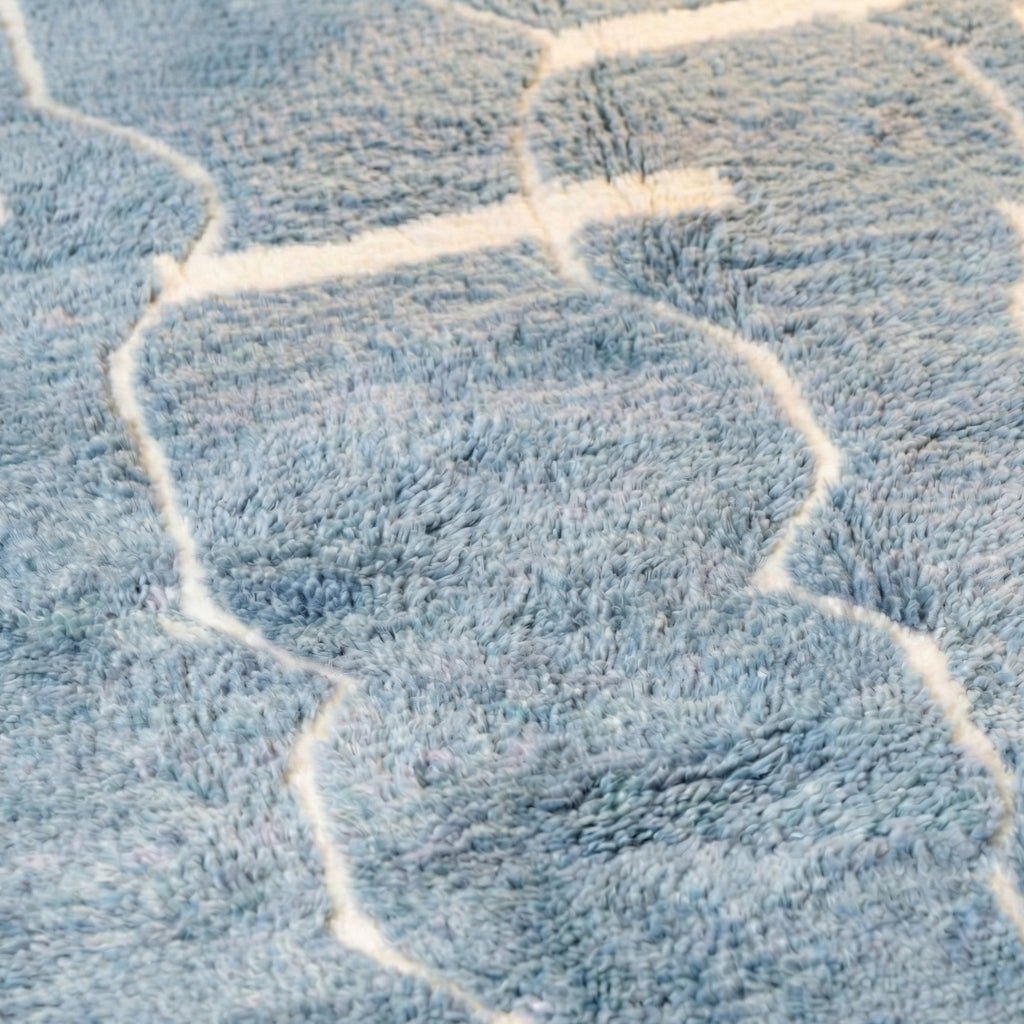 Sienna Blue - Luxury Shag Moroccan Rug - Benisouk