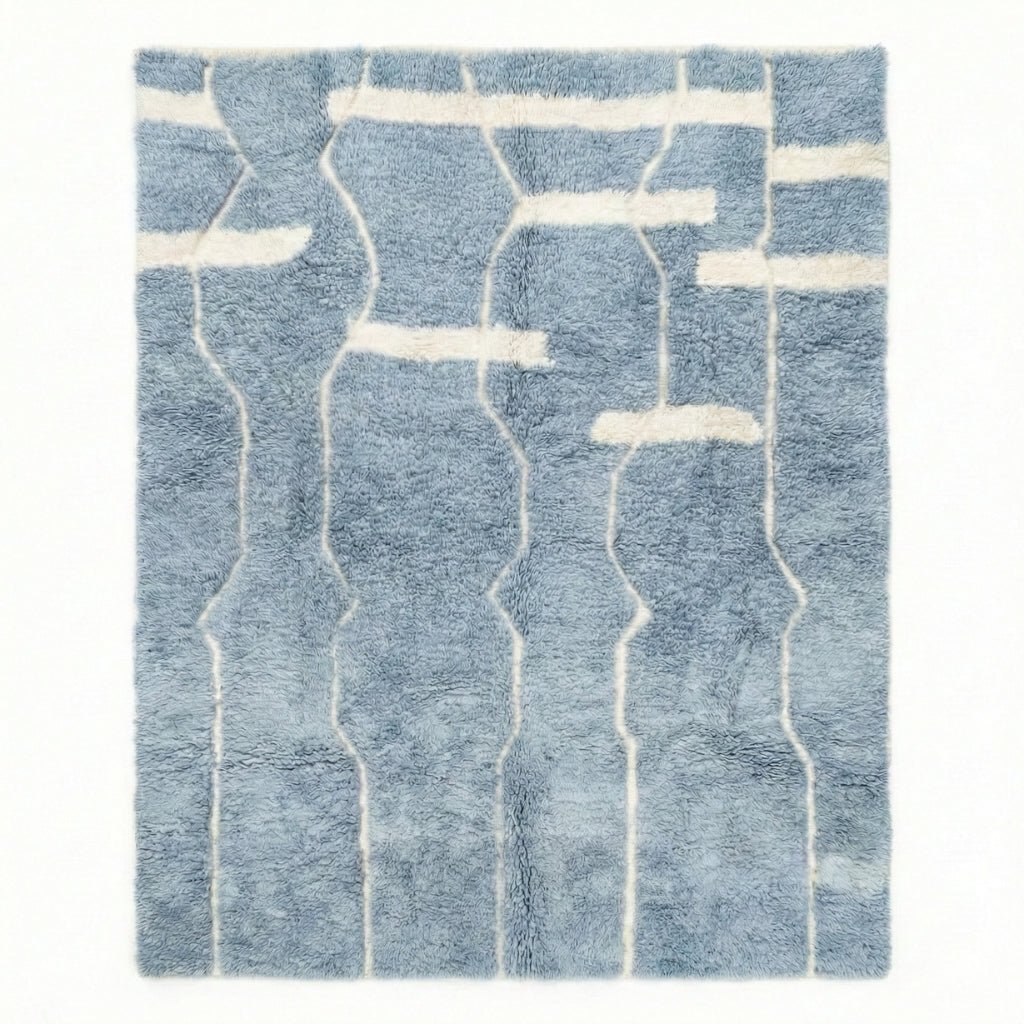 Sienna Blue - Luxury Shag Moroccan Rug - Benisouk