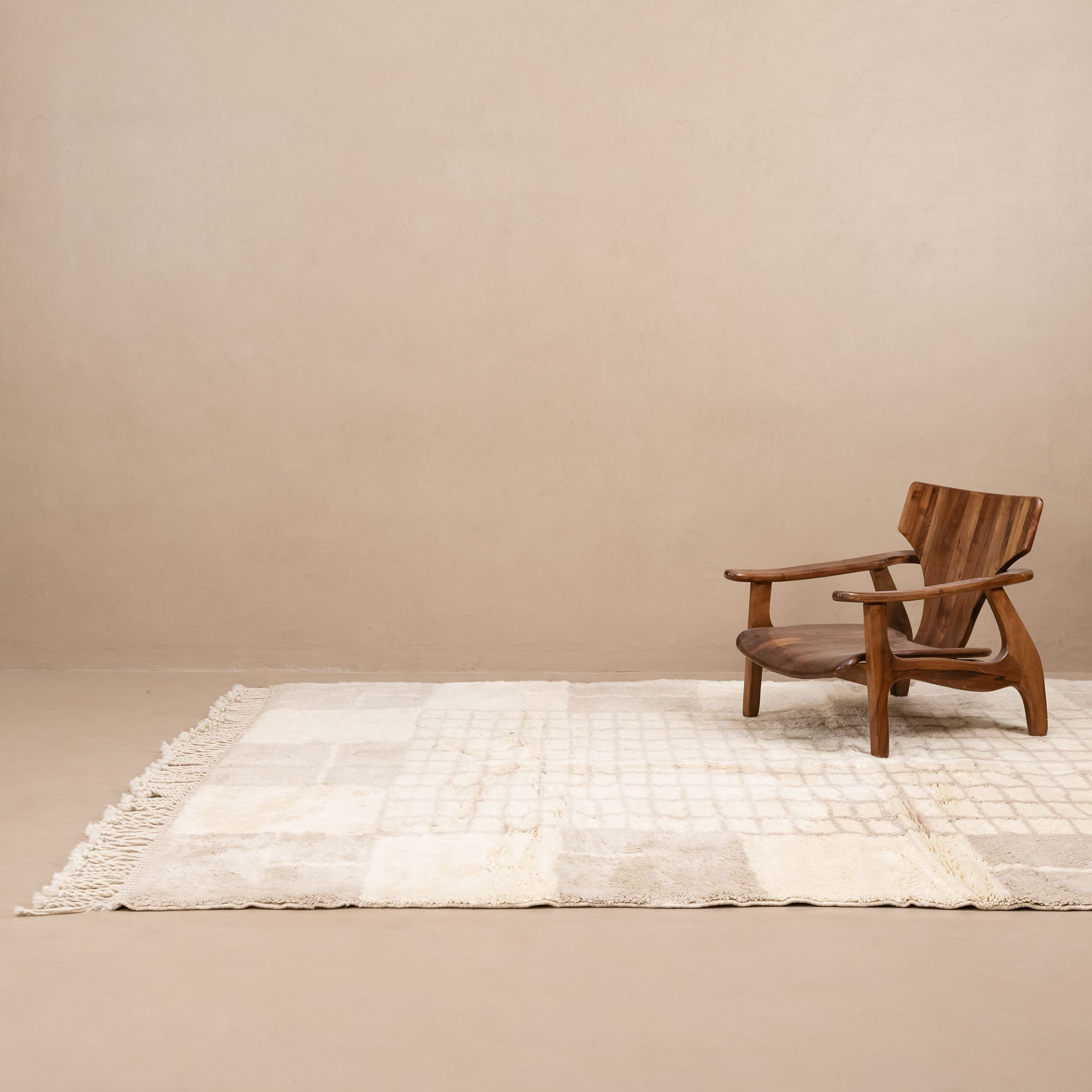Silver Lattice - Luxury Shag Moroccan Rug - Benisouk