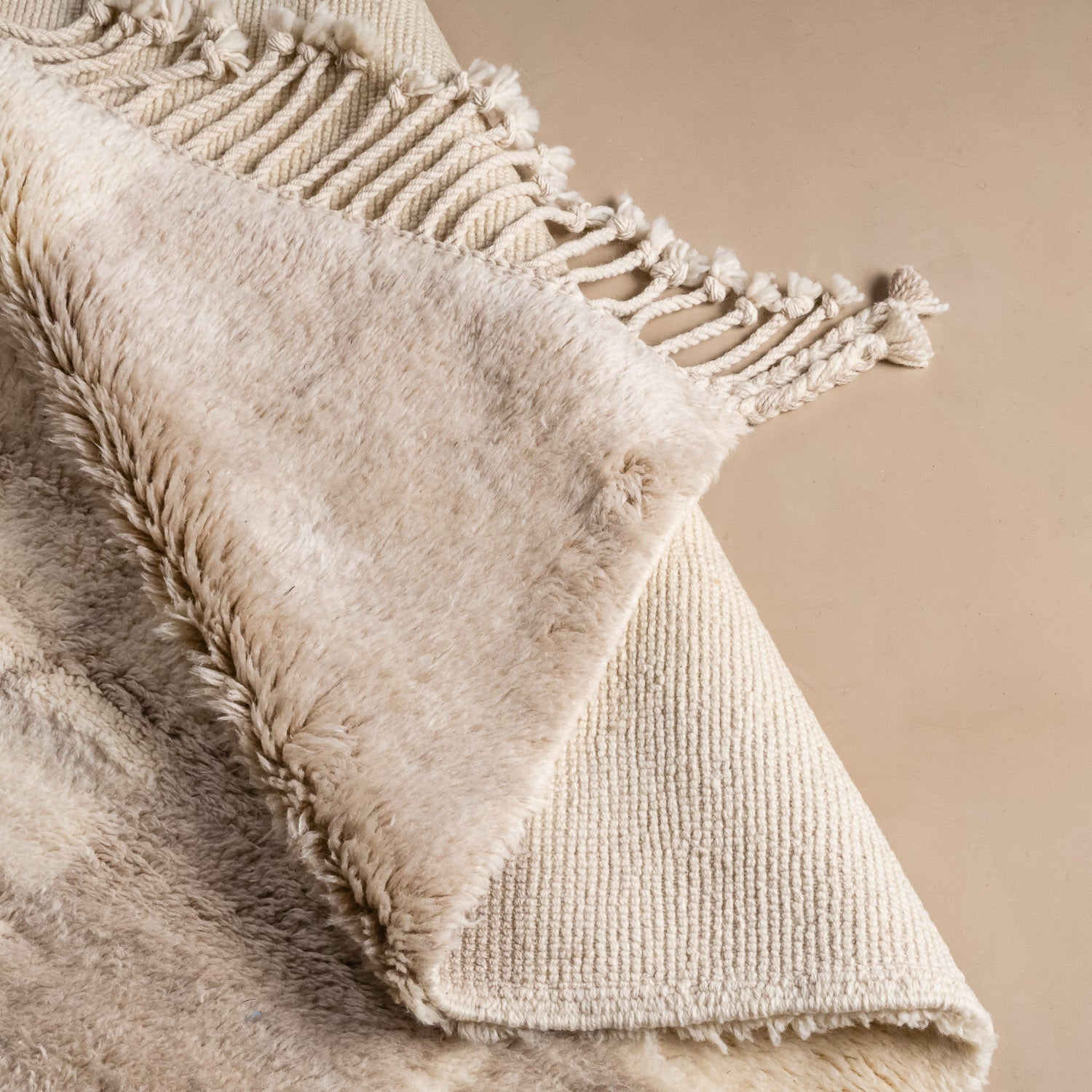 Silver Lattice - Luxury Shag Moroccan Rug - Benisouk