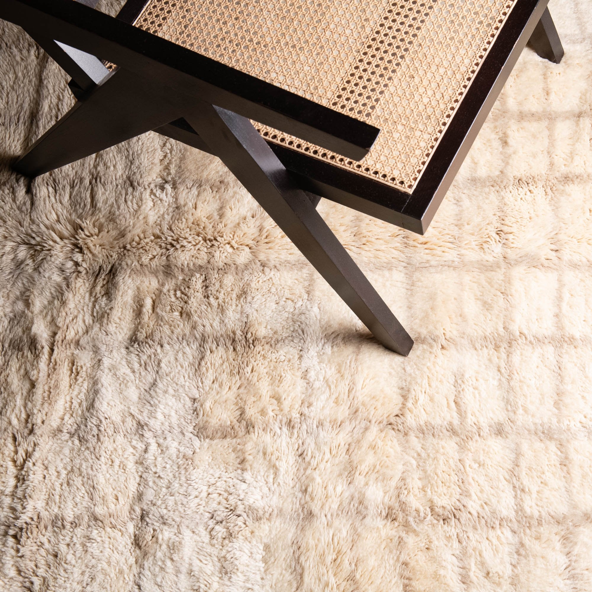 Silver Lattice - Luxury Shag Moroccan Rug - Benisouk