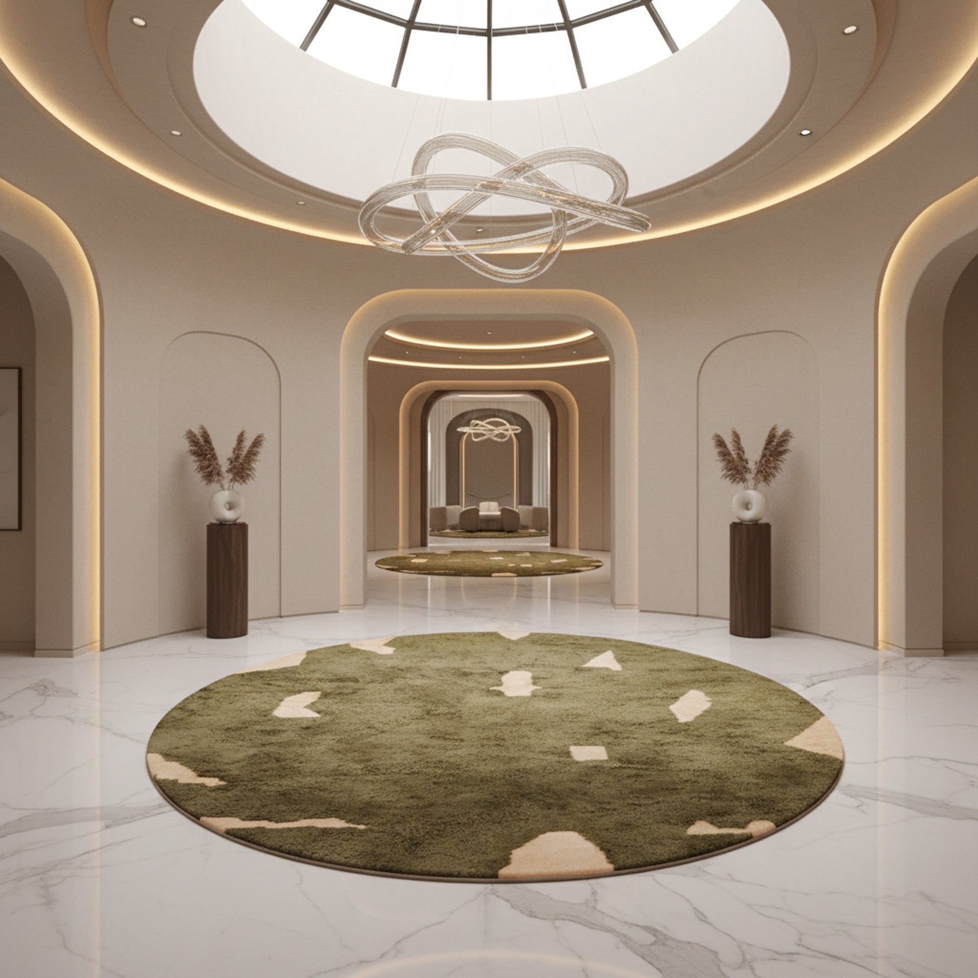 Soldier Round - Luxury Shag Moroccan Rug - Benisouk