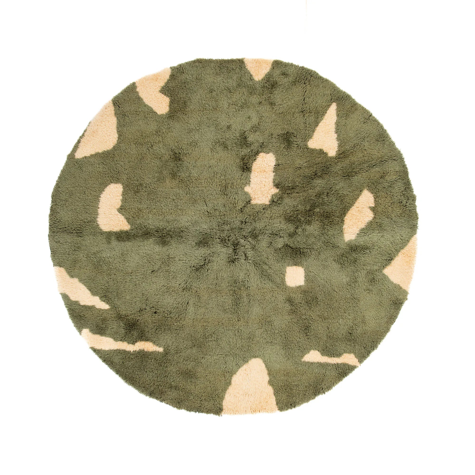 Soldier Round - Luxury Shag Moroccan Rug - Benisouk