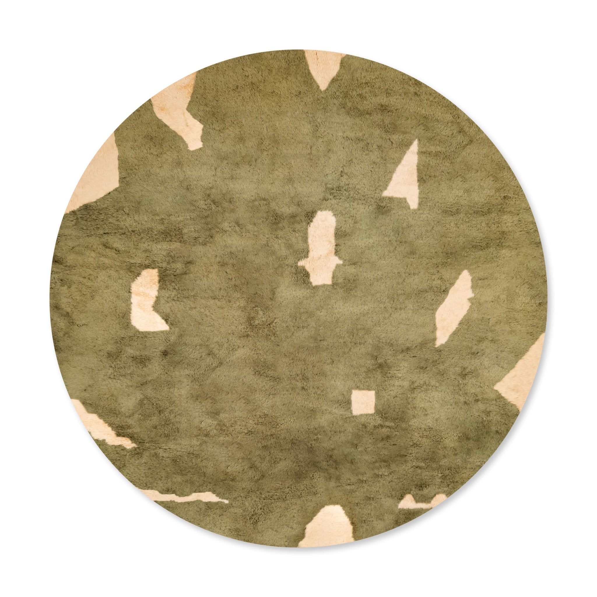 Soldier Round - Luxury Shag Moroccan Rug - Benisouk