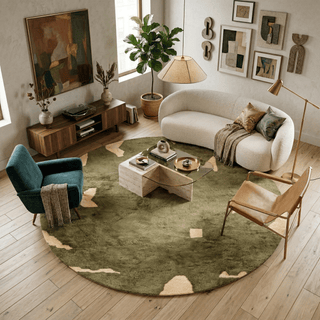Soldier Round - Luxury Shag Moroccan Rug - Benisouk