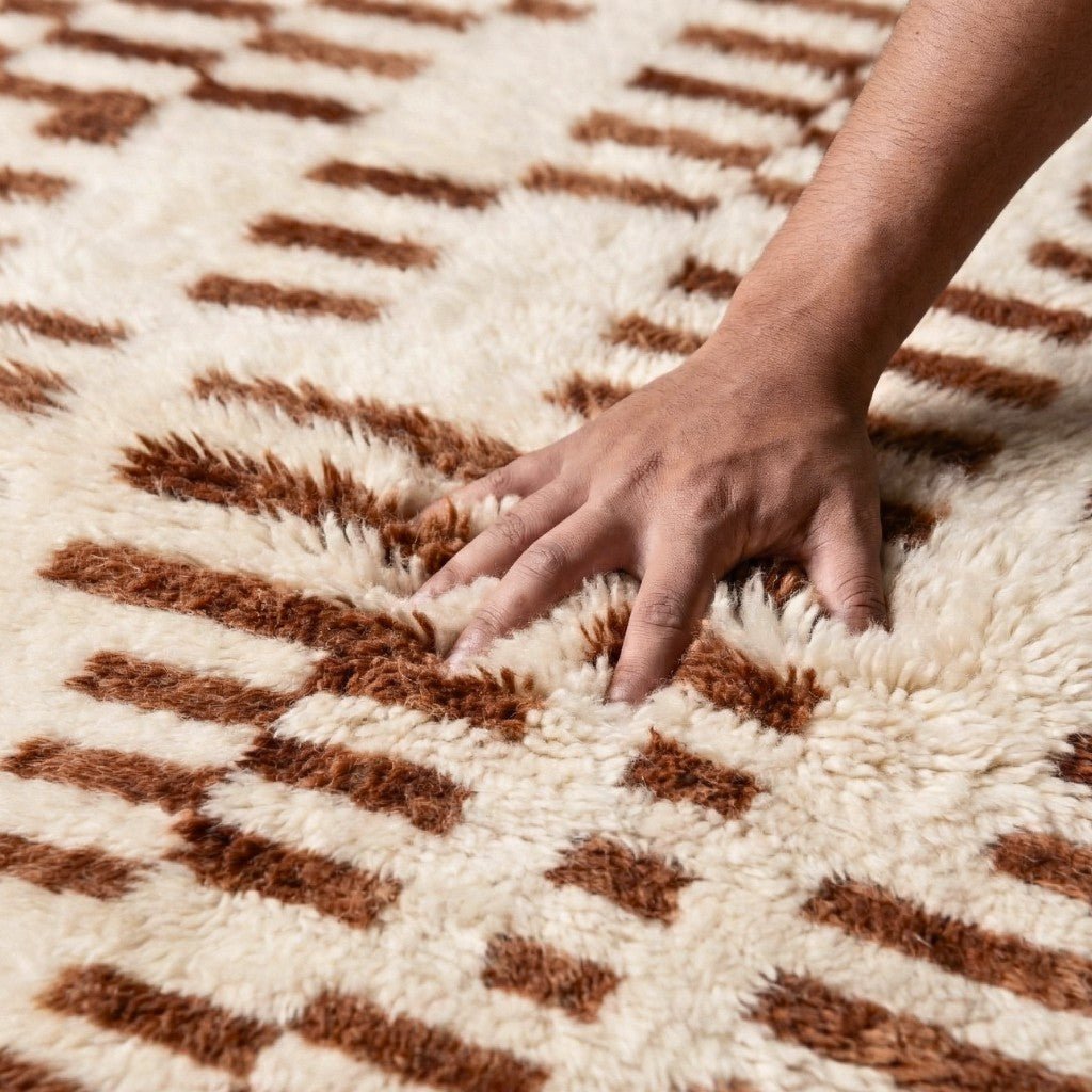 Structured Chaos - Luxury Shag Moroccan Rug - Benisouk