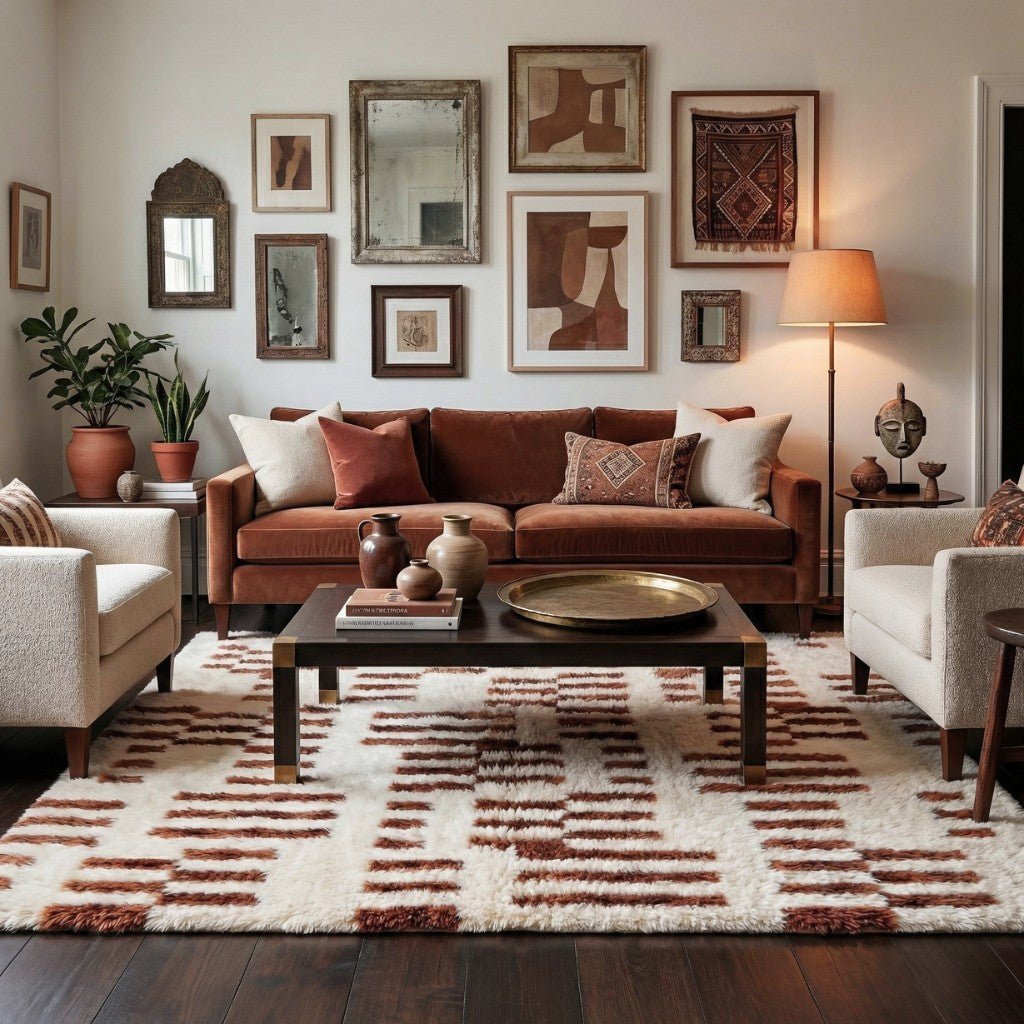 Structured Chaos - Luxury Shag Moroccan Rug - Benisouk