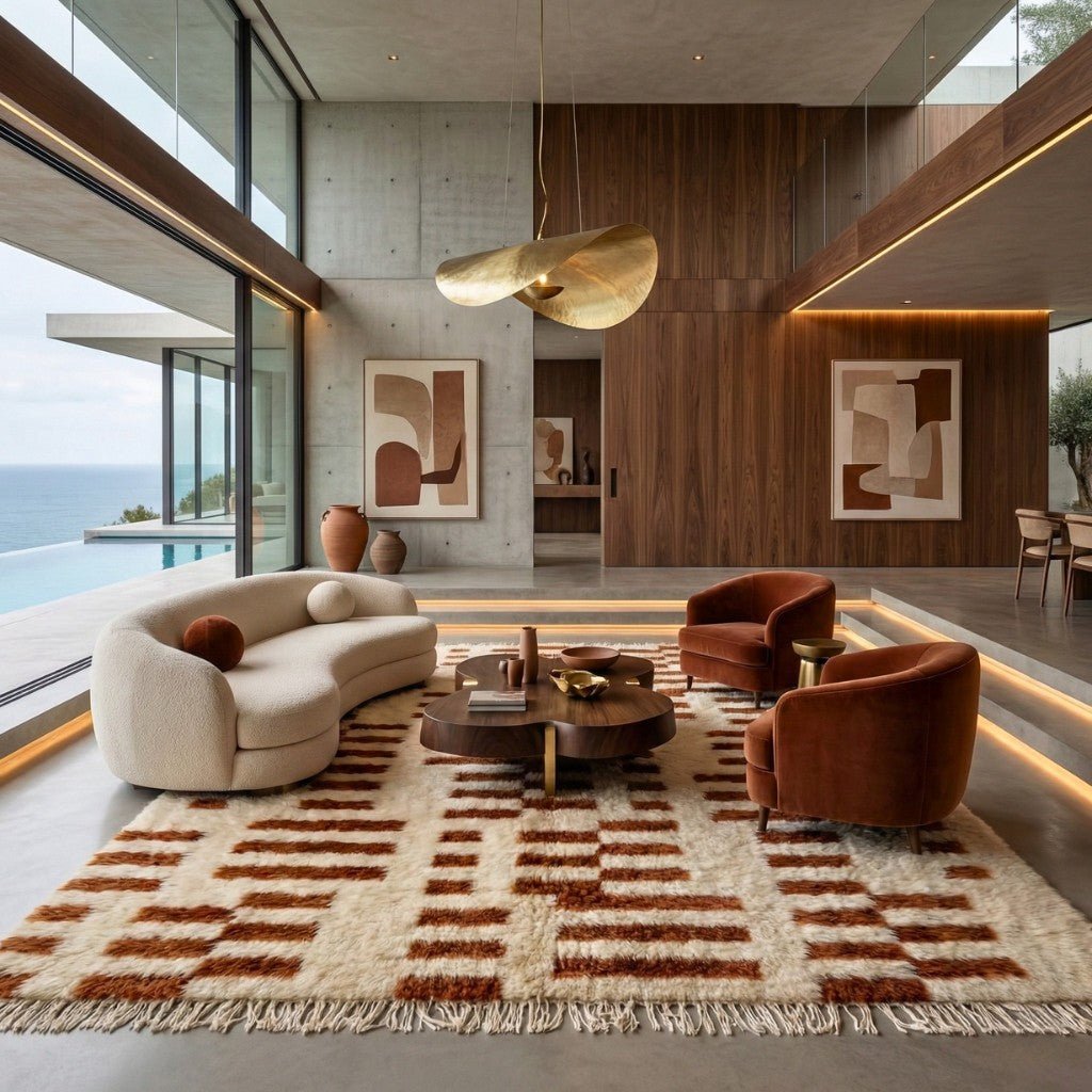 Structured Chaos - Luxury Shag Moroccan Rug - Benisouk