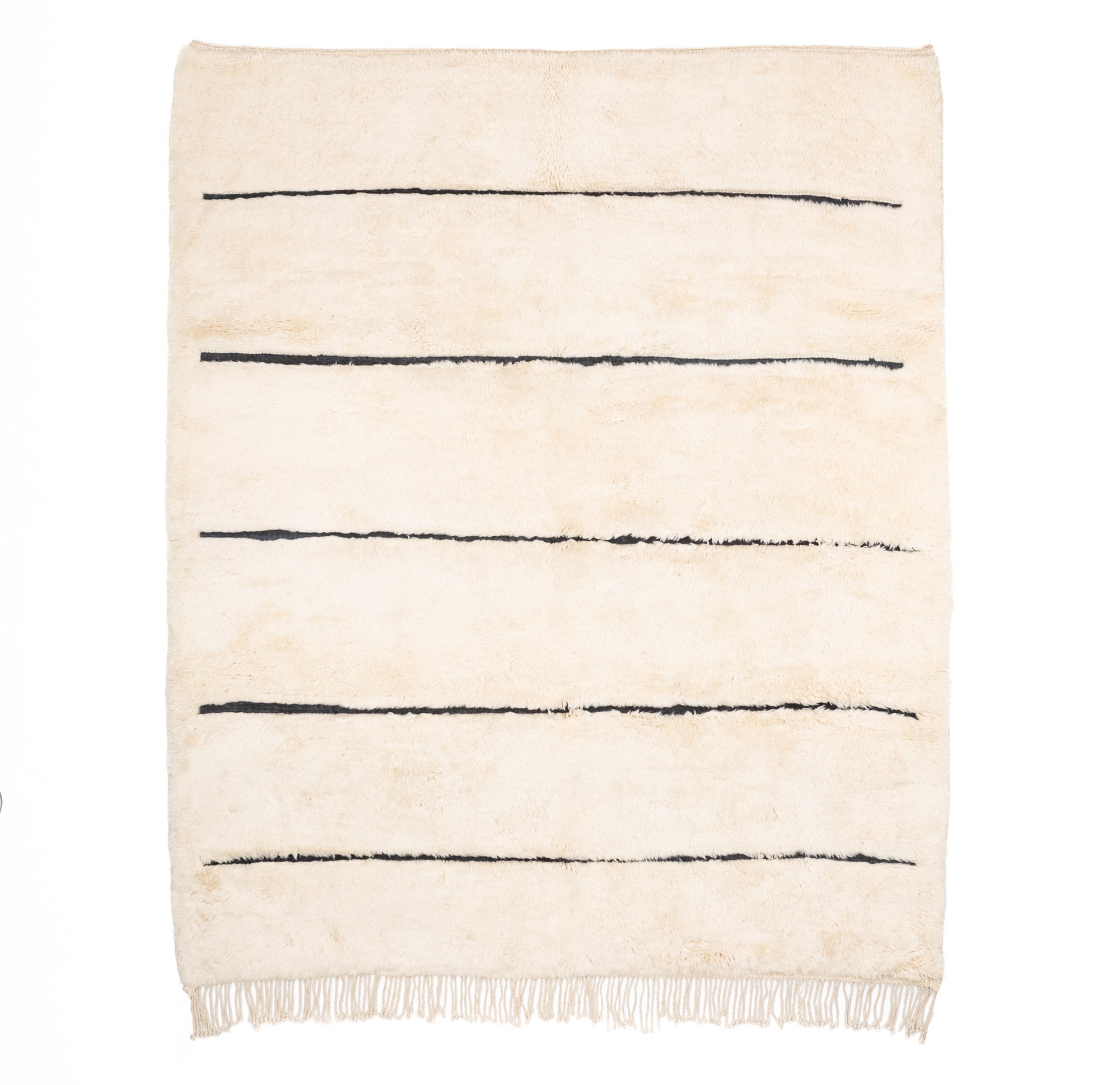Symetrical Lines - Luxury Shag Moroccan Rug - Benisouk
