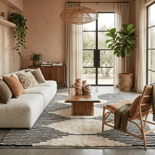 Symmetrical Connexion - Luxury Shag Moroccan Rug - Benisouk