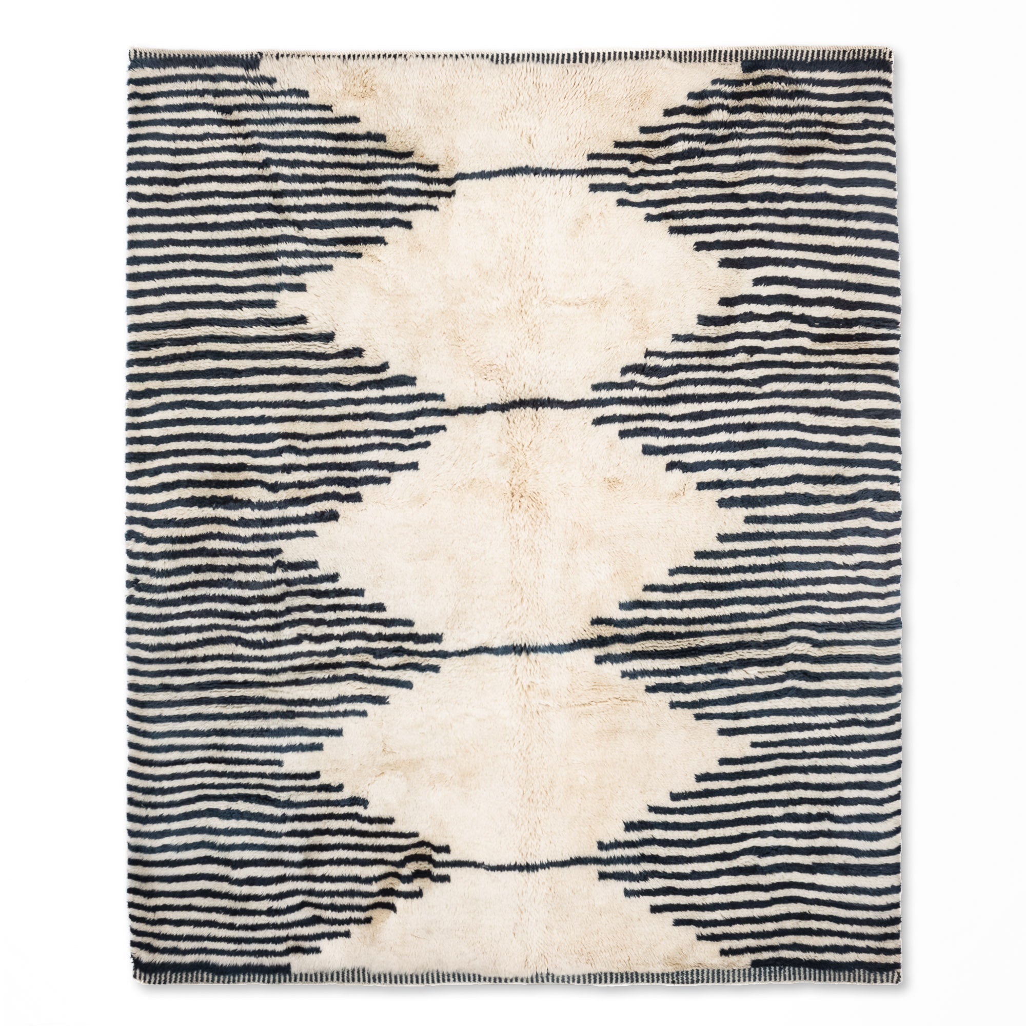 Symmetrical Connexion - Luxury Shag Moroccan Rug - Benisouk