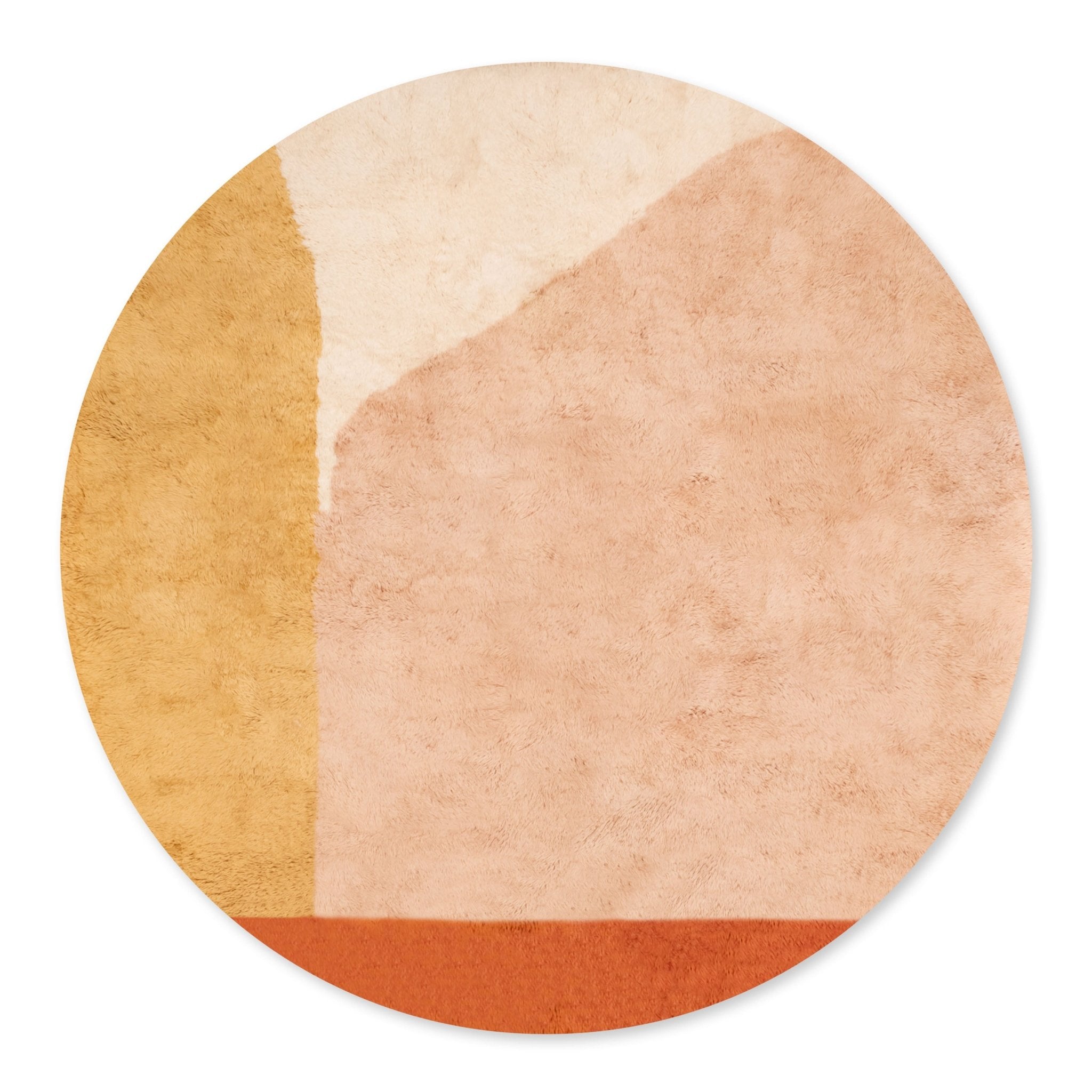 Tangerine Dream Round - Luxury Shag Moroccan Rug - Benisouk