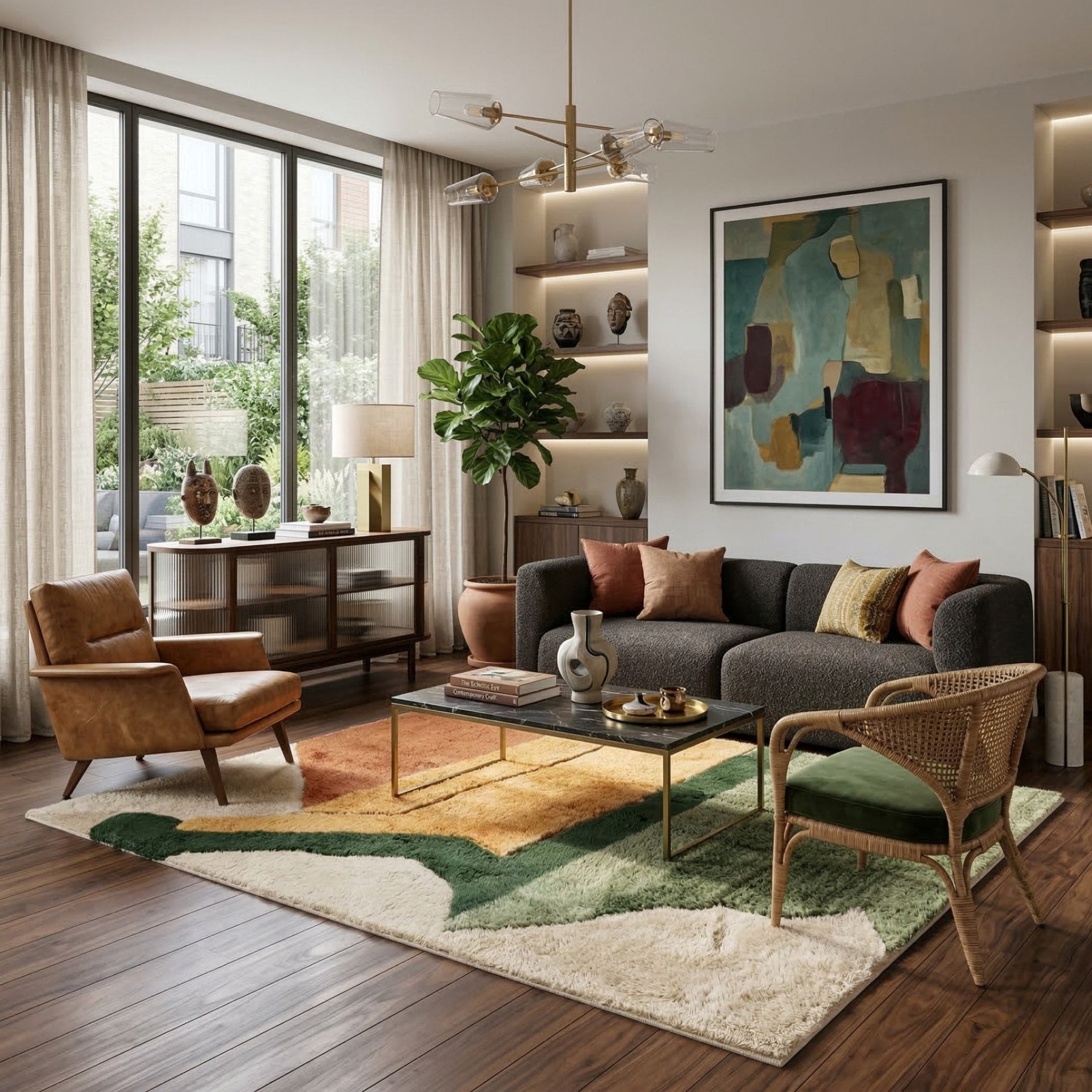 Verdant Dune - Luxury Shag Moroccan Rug - Benisouk