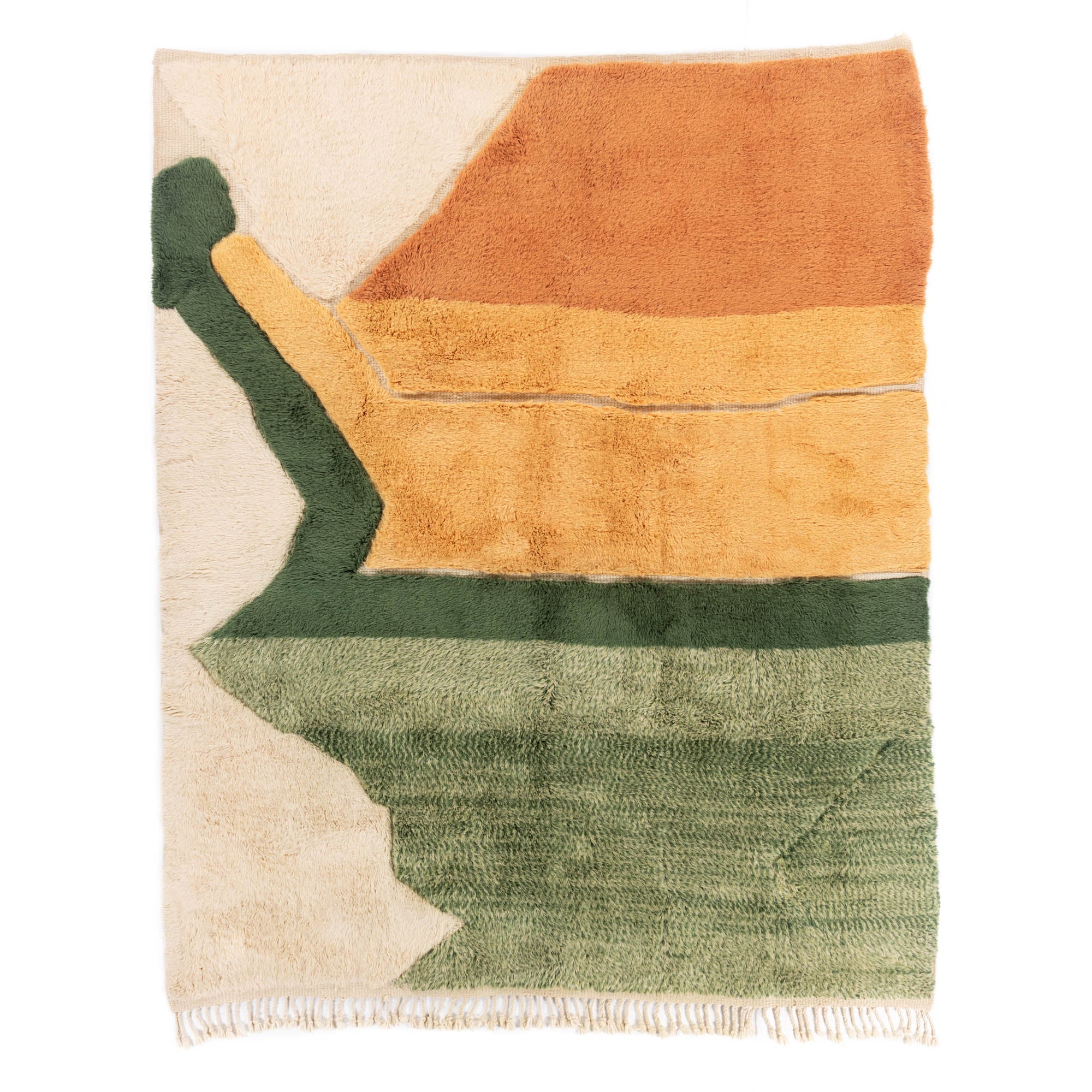Verdant Dune - Luxury Shag Moroccan Rug - Benisouk