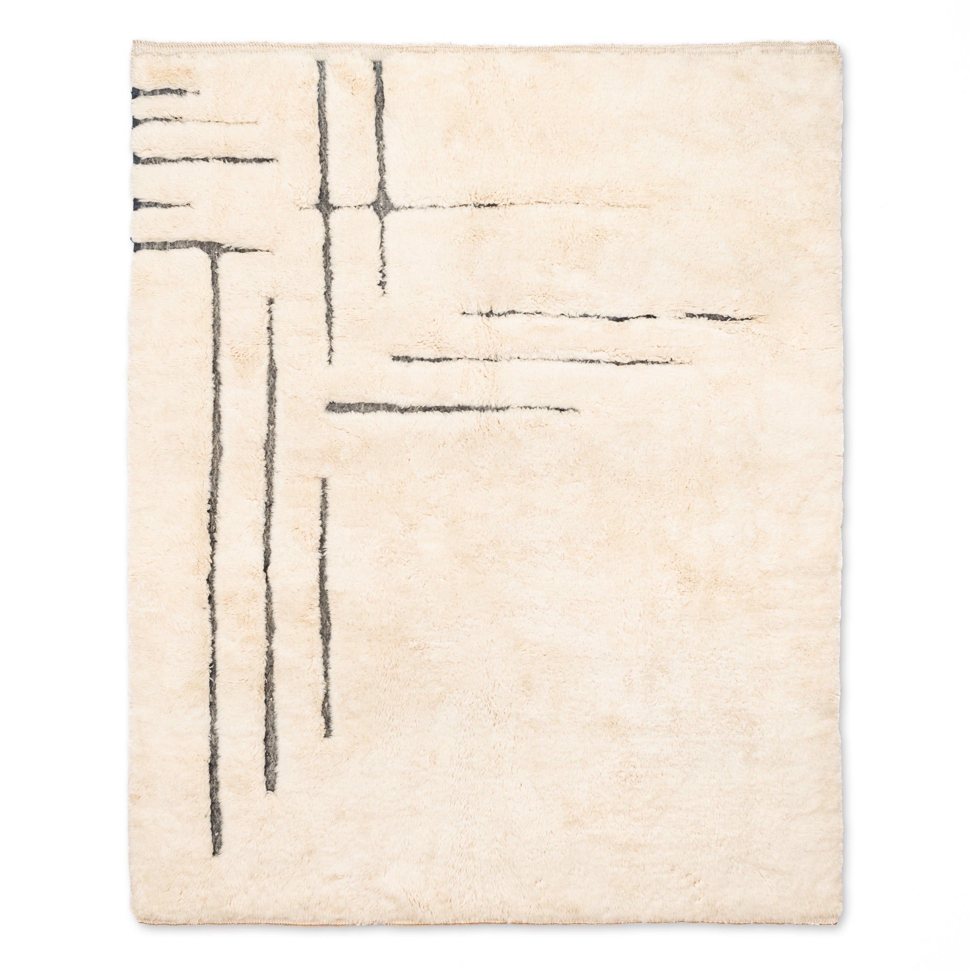 Whispered Lines - Luxury Shag Moroccan Rug - Benisouk