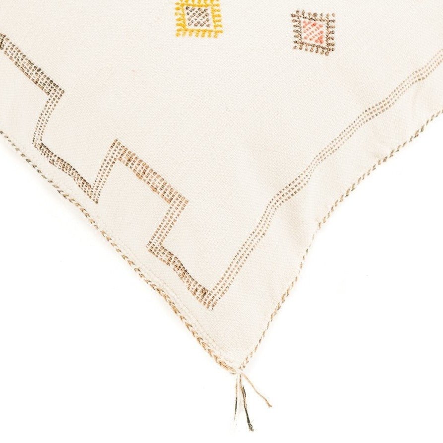 White Cactus silk pillow cover - Benisouk