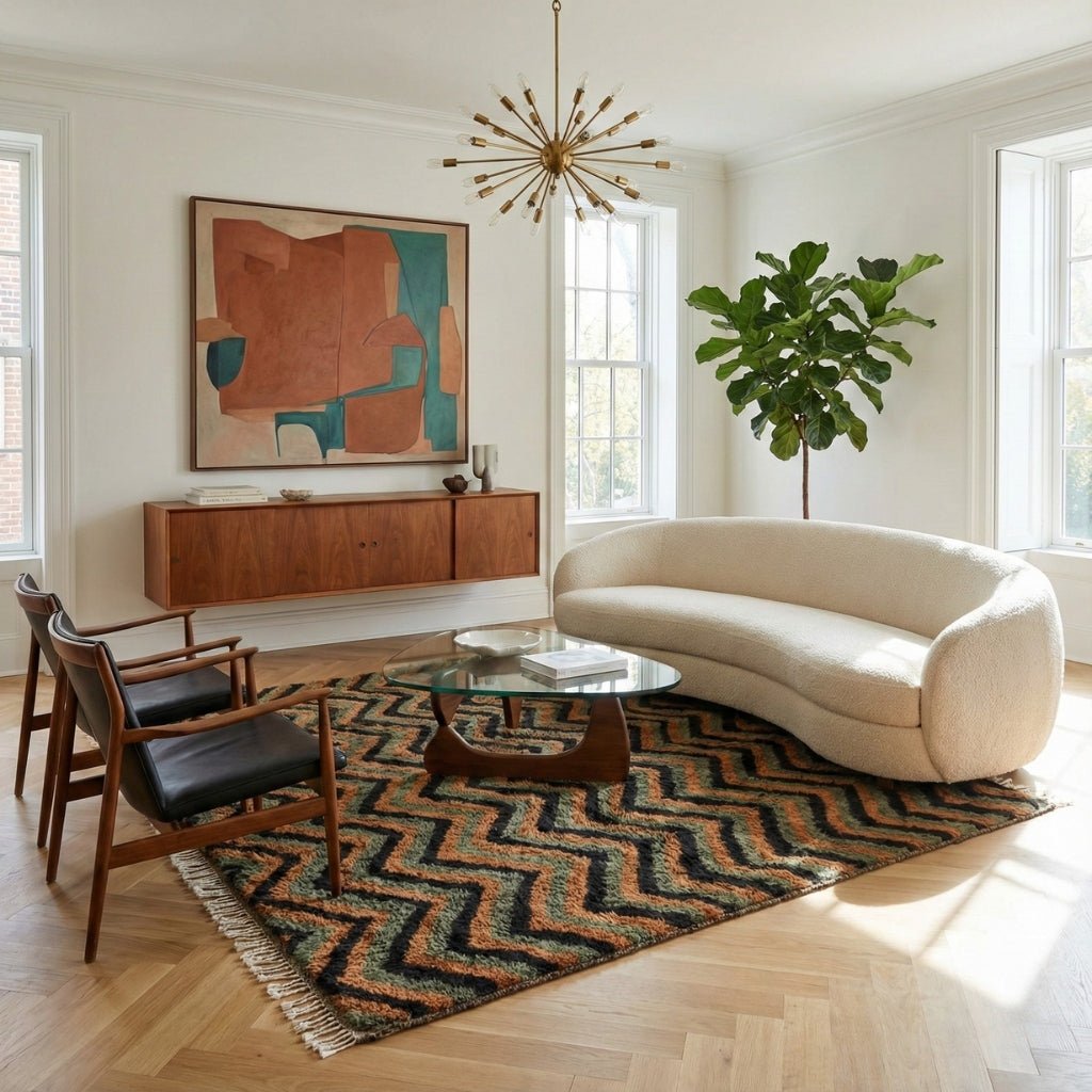 Winding track - Luxury Shag Moroccan Rug - Benisouk