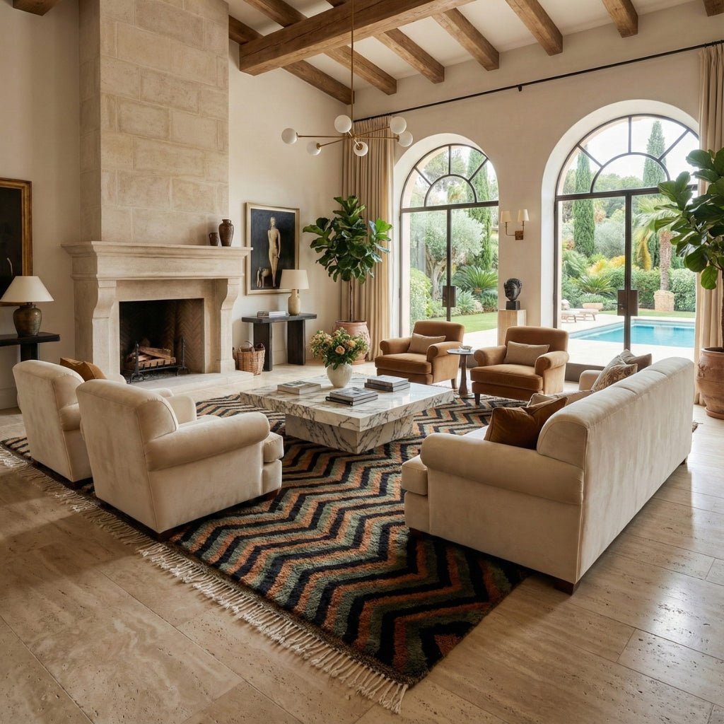 Winding track - Luxury Shag Moroccan Rug - Benisouk