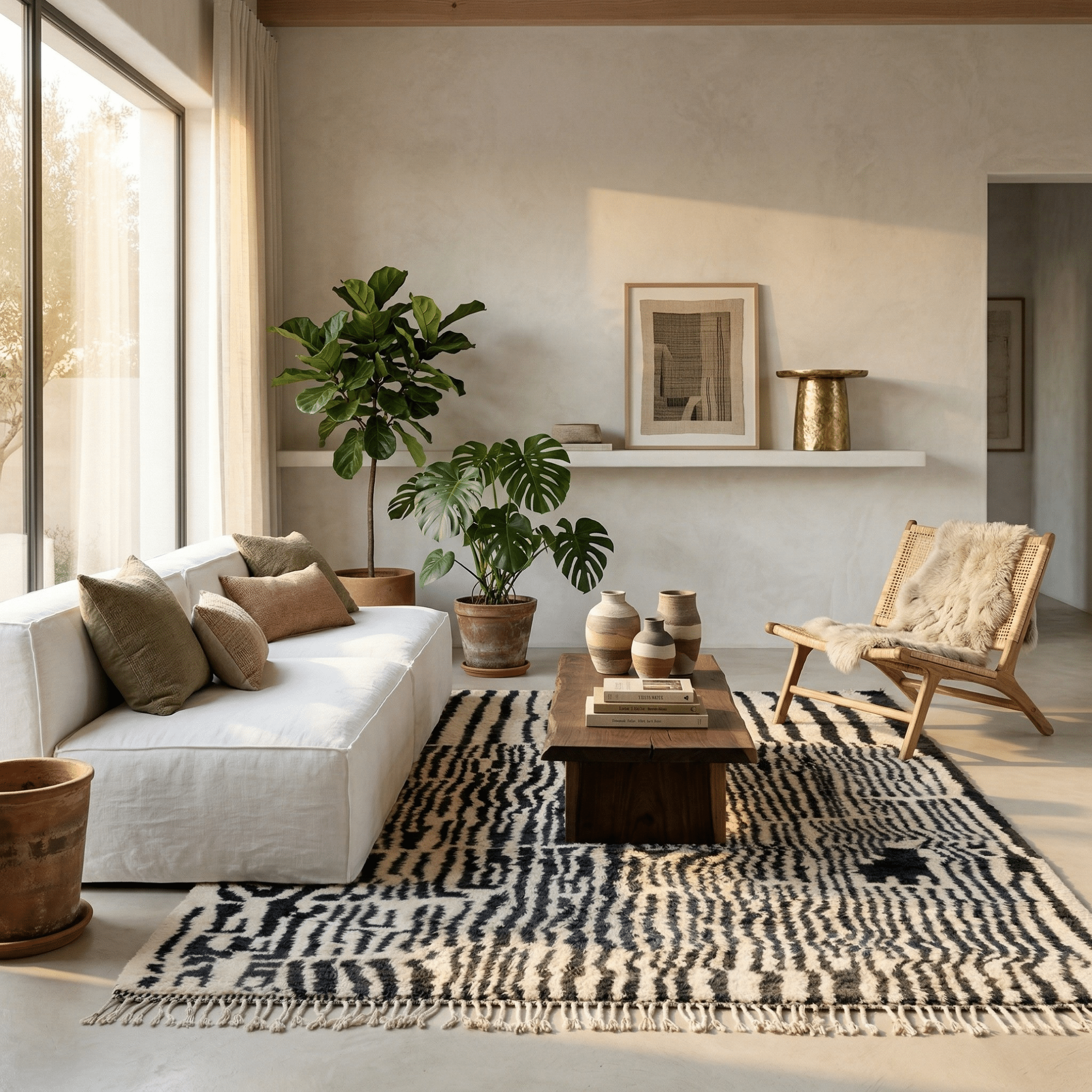 Woven Labyrinth - Luxury Shag Moroccan Rug - Benisouk