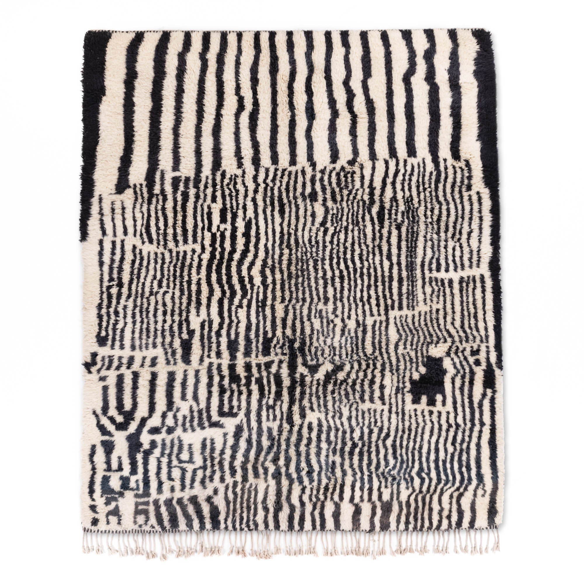 Woven Labyrinth - Luxury Shag Moroccan Rug - Benisouk