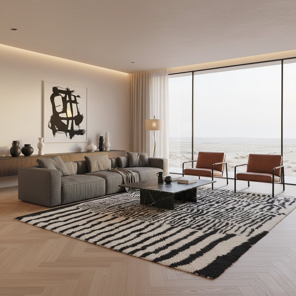 Woven Labyrinth - Luxury Shag Moroccan Rug - Benisouk