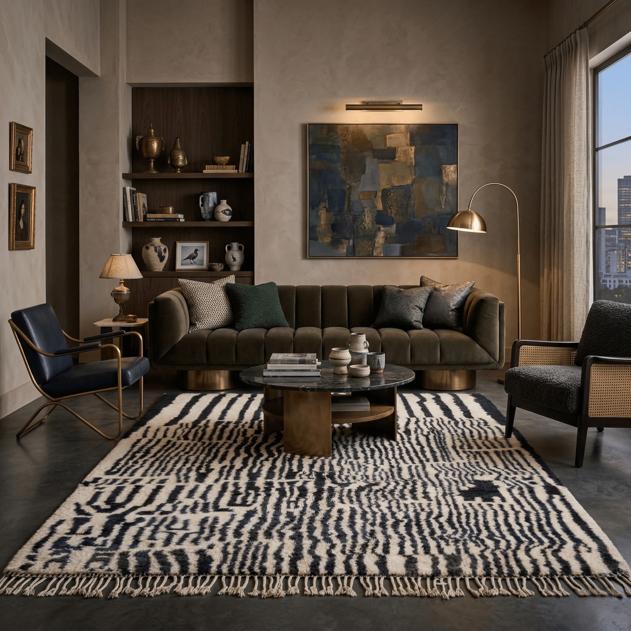 Woven Labyrinth - Luxury Shag Moroccan Rug - Benisouk